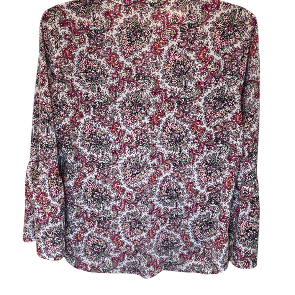 🤎 J.CREW Women's Paisley Print Top - Colorful Sz S - Picture 5 of 8
